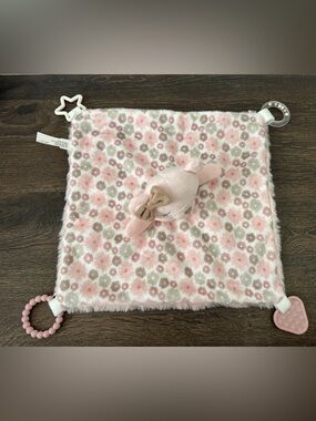 Dream Gro Teddy Bear Lovey Security Blanket Teether Sensory Toys Pink Brown